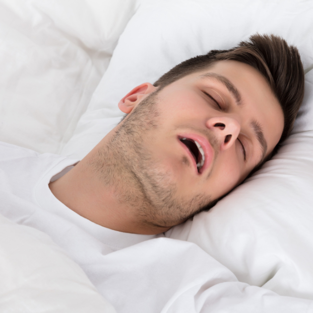 A man sleeping and snoring