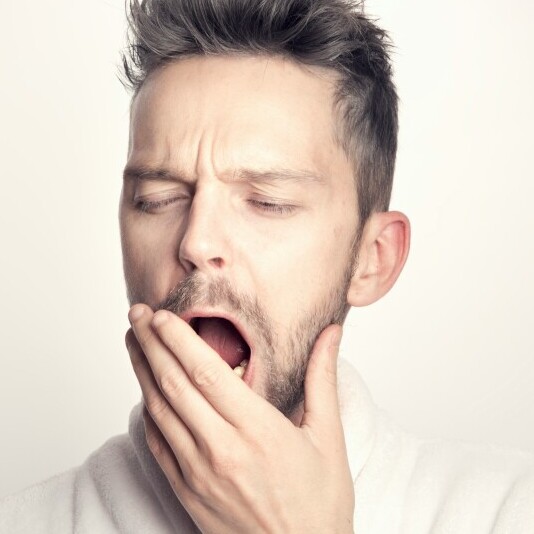 man yawning